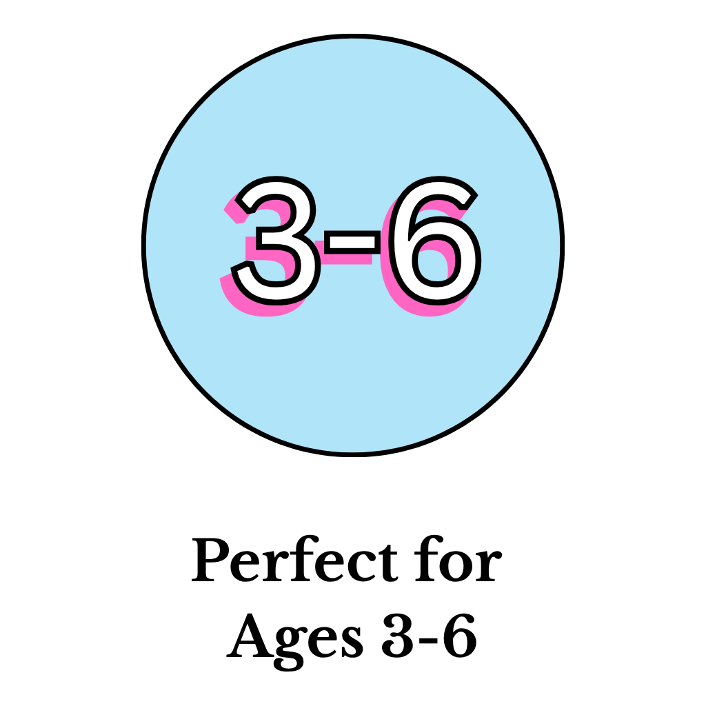 Graphic icon: Perfect for ages 3-6