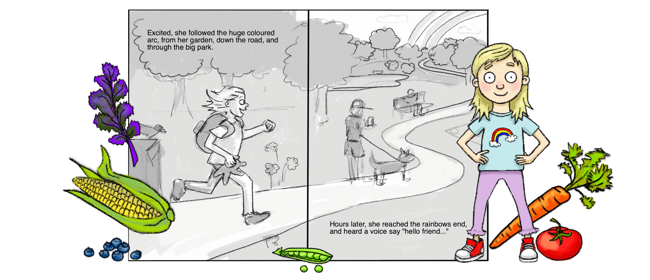 Sketches of the Rainbow's secret - a new rhyming picture book coming soon